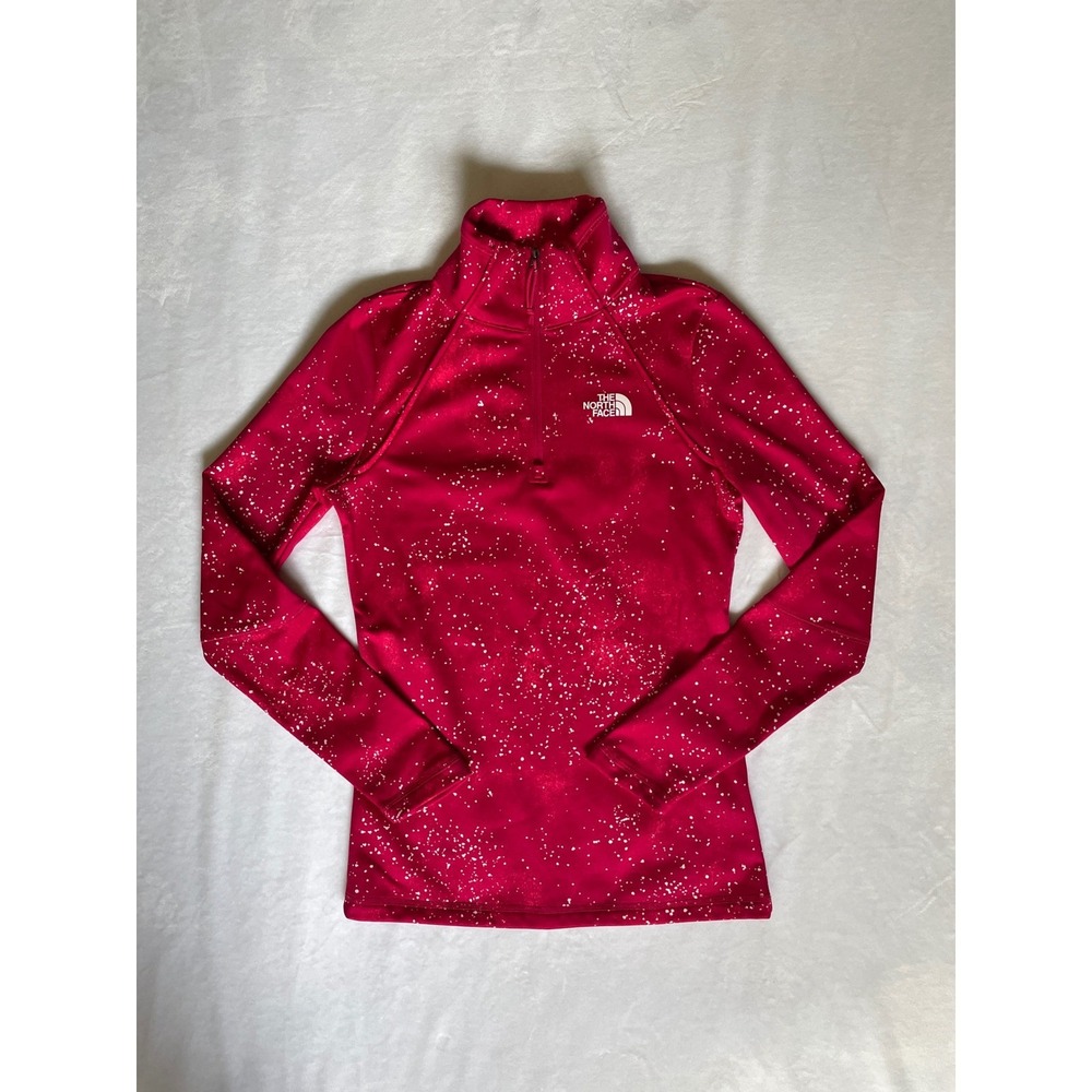 The North Face Womens XS Pink Galaxy Splatter Print 1/4‎ Zip Running Pullover